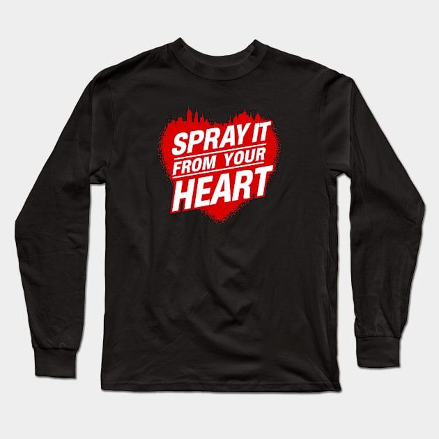 Graffiti Heartbeat Vibes Long Sleeve T-Shirt by 2wear Grafix